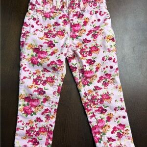 Jordache Kids Floral Leggings - Pink and Green
